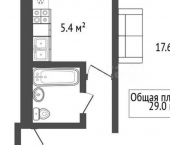 1-комн, 29кв м, этаж 5/5 улица Котовского, 36