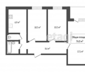 4-комн, 76кв м, этаж 2/9 ул Крылова, 45
