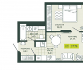 2-комн, 38 кв м, этаж 19/25 ул Вилюйская, 10