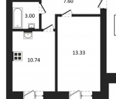 2-комн, 56кв м, этаж 12/12 Дивногорская улица, 9