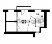 2-комн, 41.3кв м, этаж 5/7 Станиславского улица, д.17