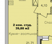 2-комн, 40кв м, этаж 5/9 улица Романтиков, 22