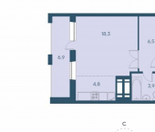 1-комн, 37кв м, этаж 6/25 Междуреченская улица, 5/2