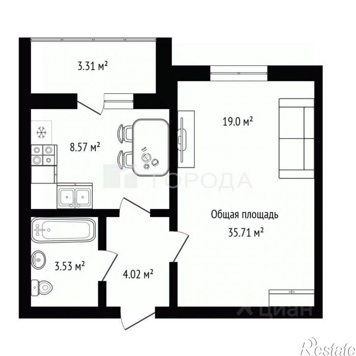 1-комн квартира Новосибирск, улица Адриена Лежена, 31